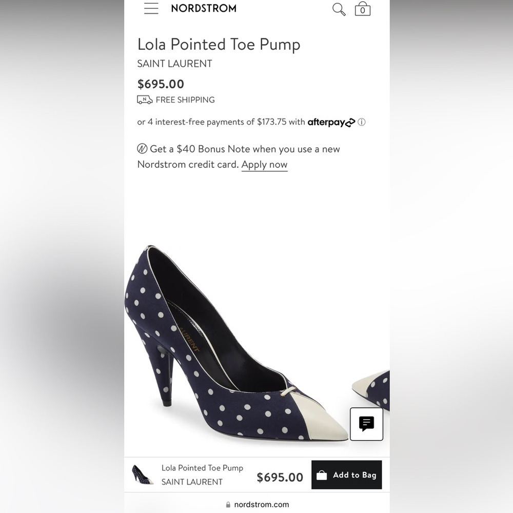 Saint Laurent Lola Pointed Toe Pump - Picture 5 of 7